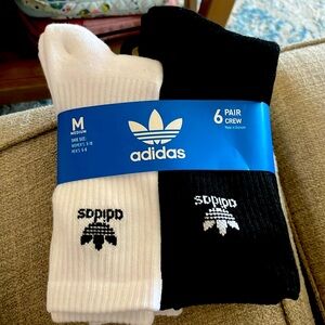 NWT adidas crew socks- 6 pairs